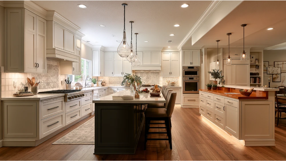 Professionally remodeled kitchen demonstrating the transition from design inspiration to completed renovation