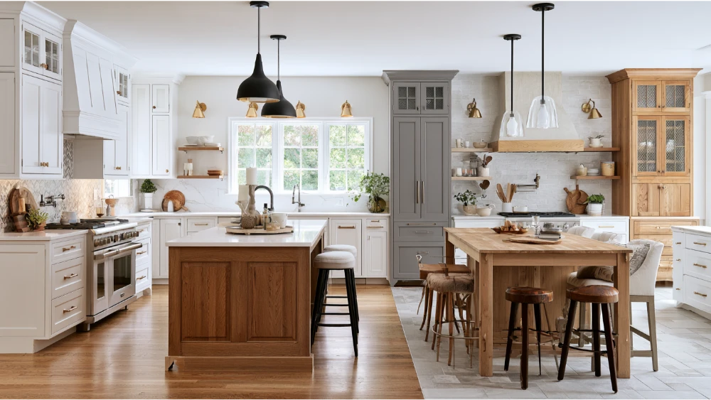 Collection of modern, transitional, traditional, and farmhouse kitchen remodel designs
