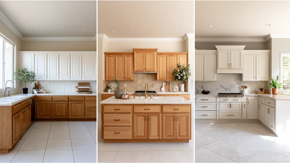 Sacramento California kitchen renovation with modern cabinets and updated electrical fixtures